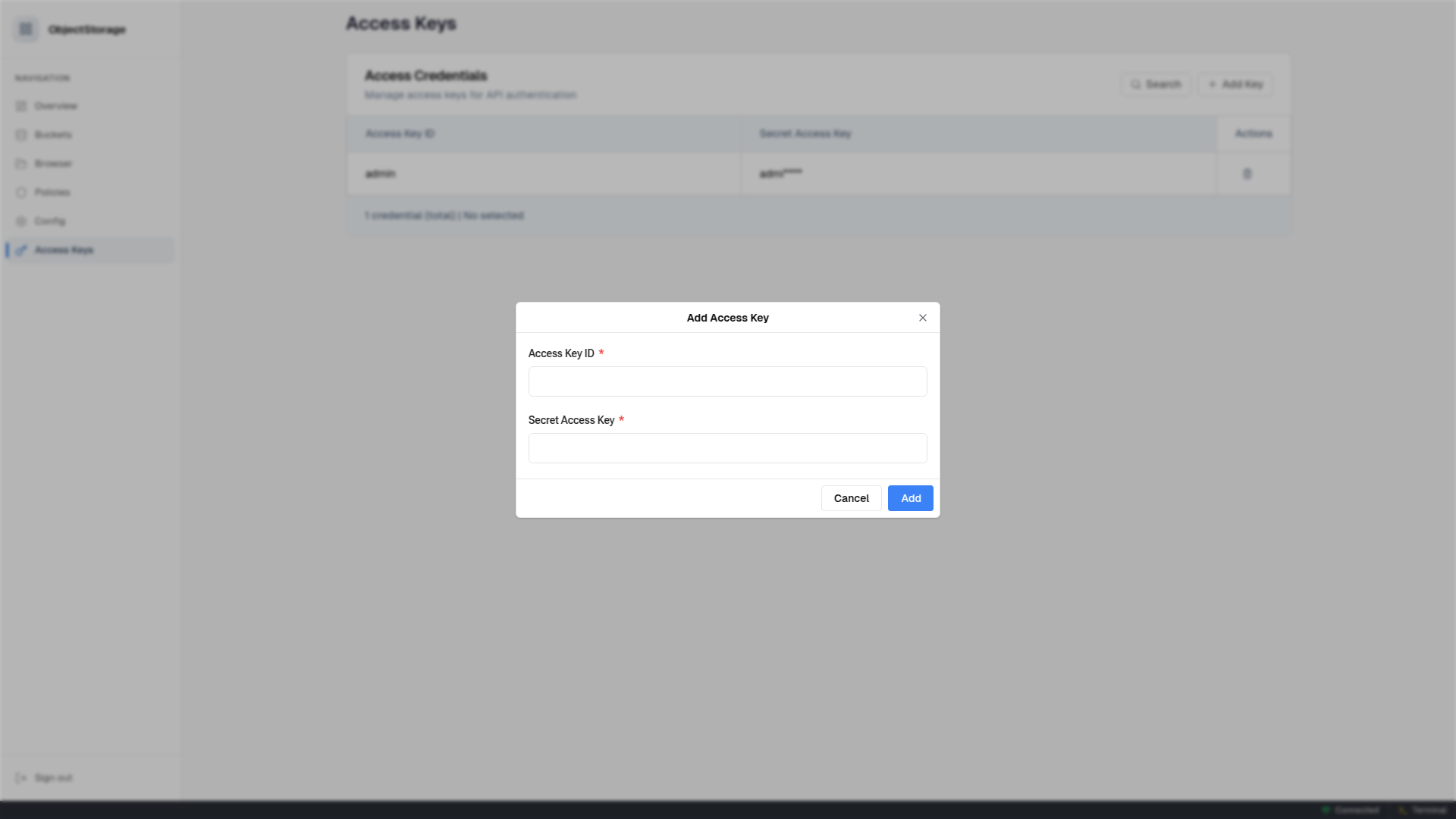 Add Access Key